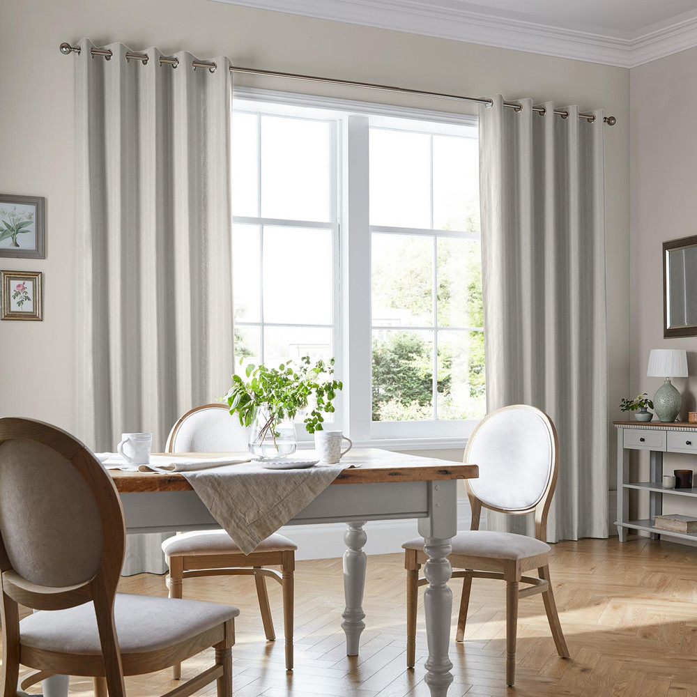Burnsall Stripe White Sands Curtains by Laura Ashley - 130669cur_ROOMSET_02.jpg