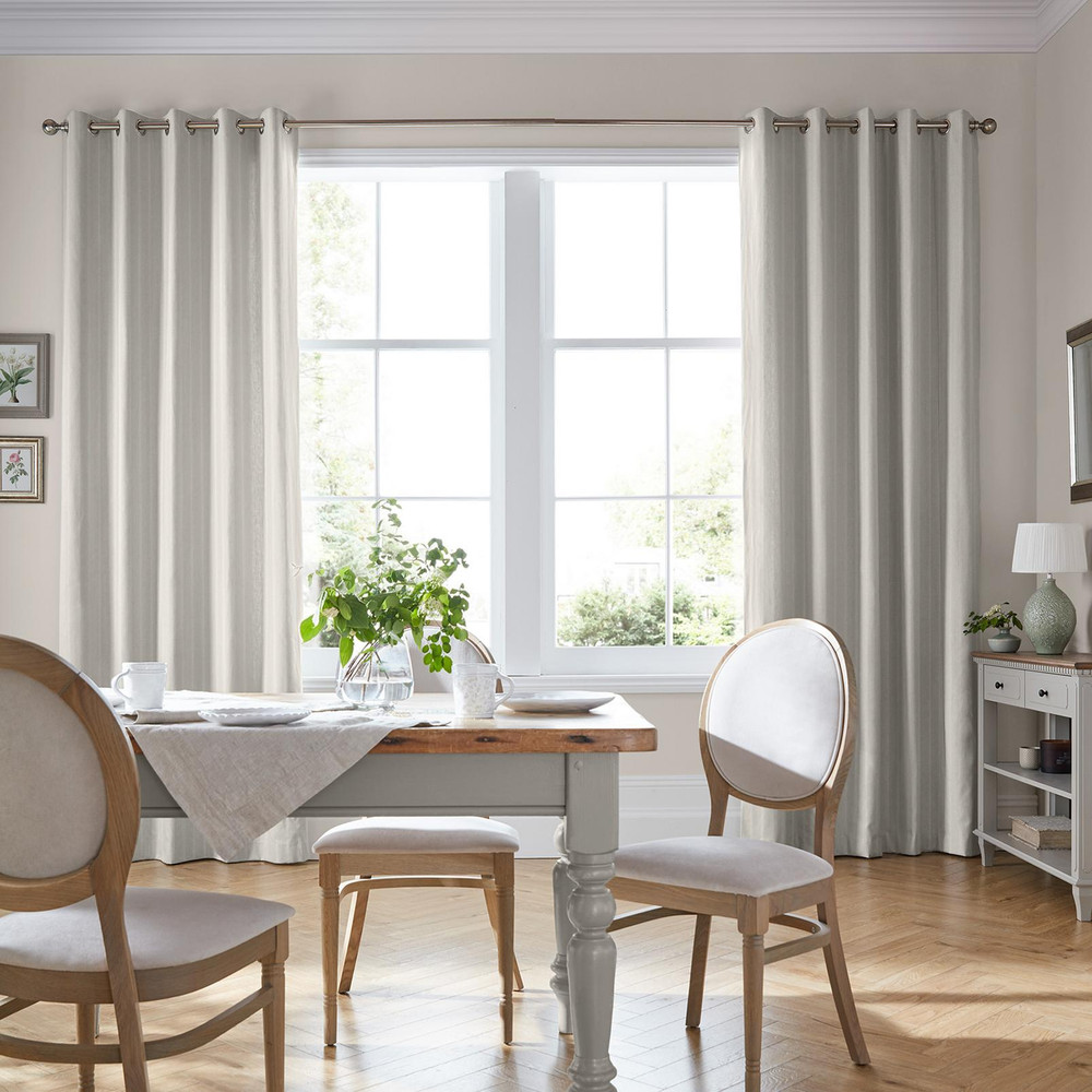 Burnsall Stripe White Sands Curtains by Laura Ashley - 130669cur_ROOMSET_01.jpg