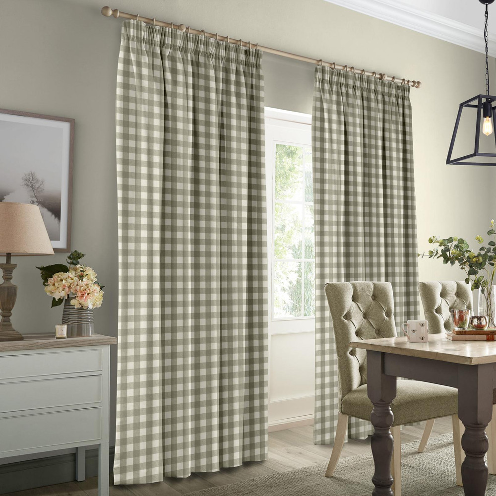 Gingham Warm Stone Curtains by Sophie Allport - 131218cur_ROOMSET_02.jpg
