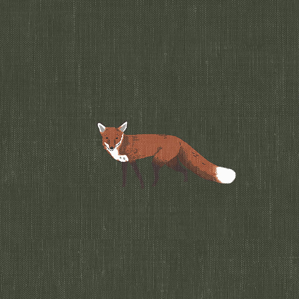 Foxes Forest Green Curtains by Sophie Allport - 131209cur_DETAIL_01.jpg