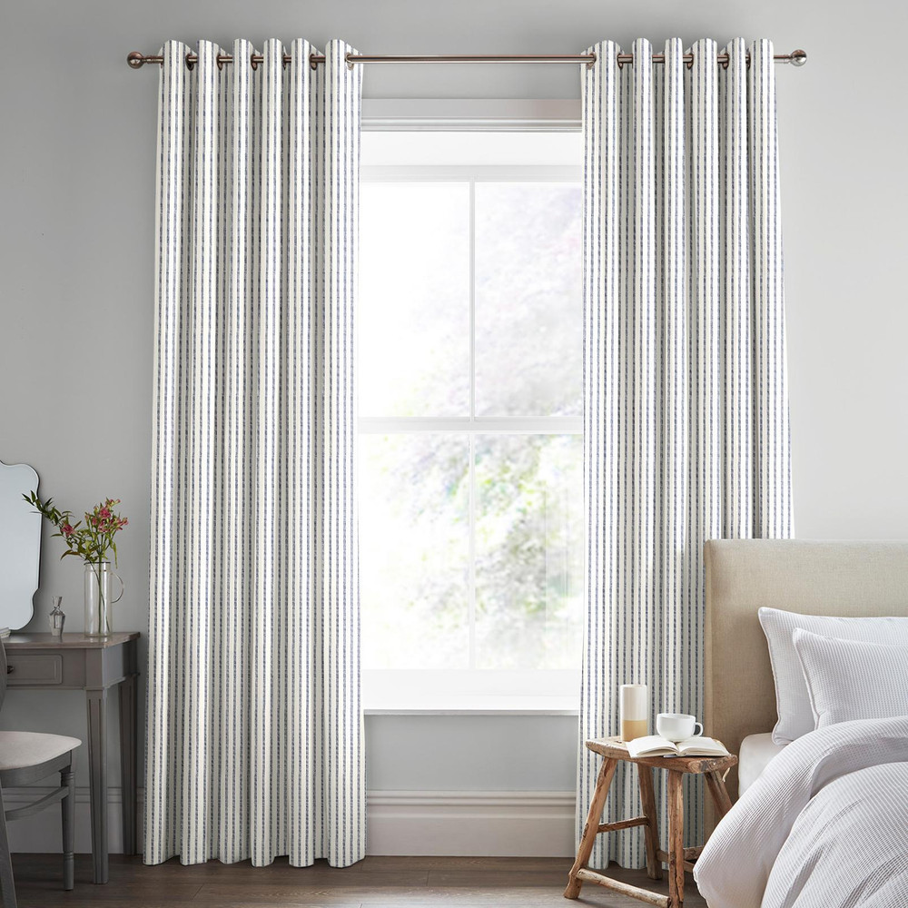 Candy Stripe French Navy Curtains by Laura Ashley - 130672cur_ROOMSET_01.jpg