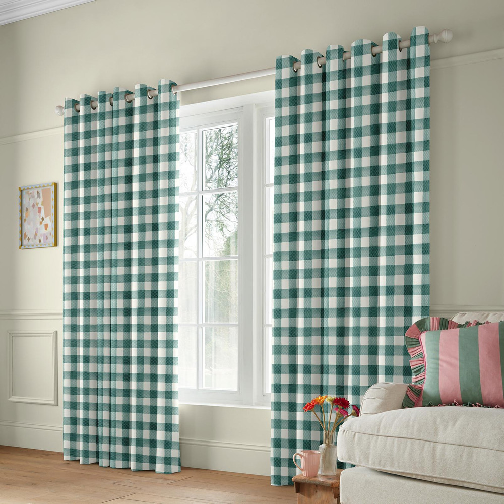 Handpainted Gingham Green Curtains by Cath Kidston - 130958cur_ROOMSET_02.jpg