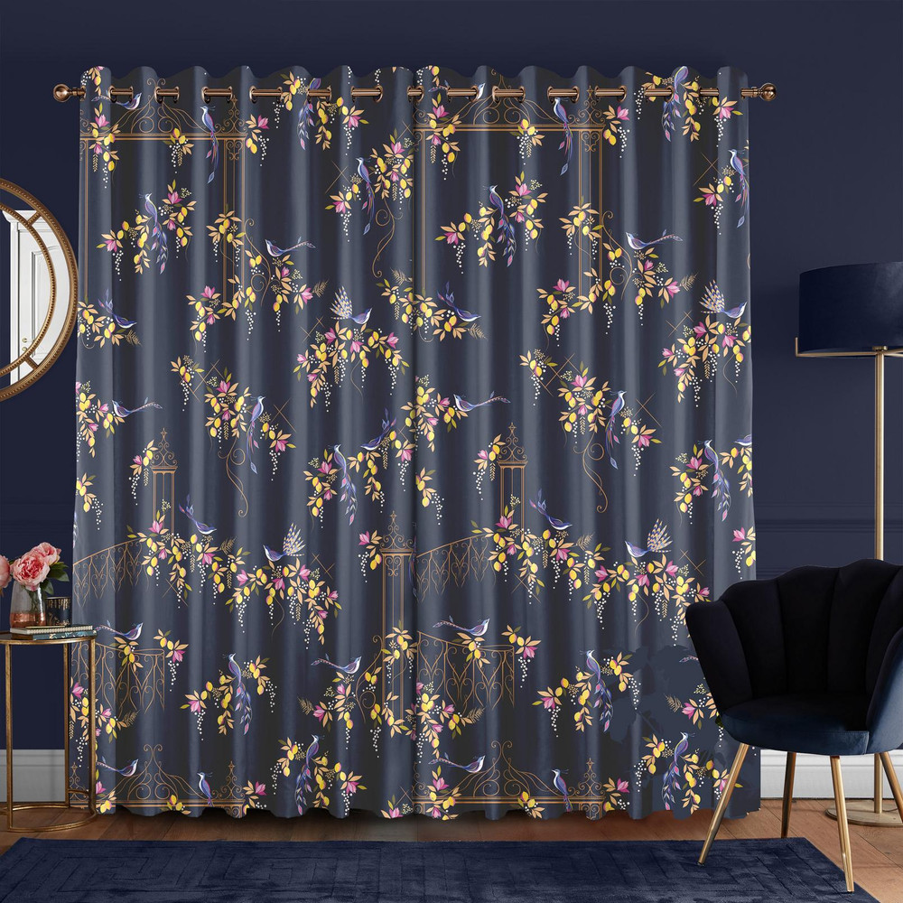 Birds & Gate Deep Navy Curtains by Sara Miller - 130752cur_ROOMSET_02.jpg
