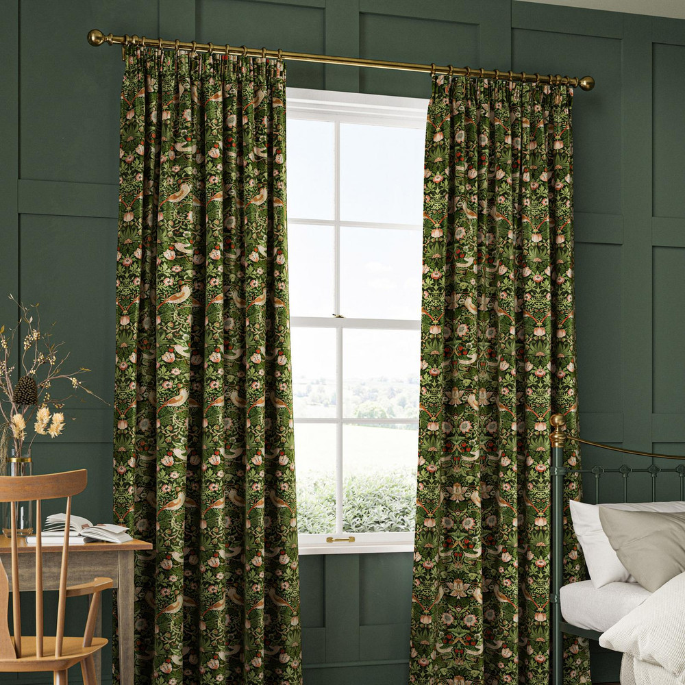 Strawberry Thief Nettle Curtains by William Morris At Home - 130882cur_ROOMSET_02.jpg