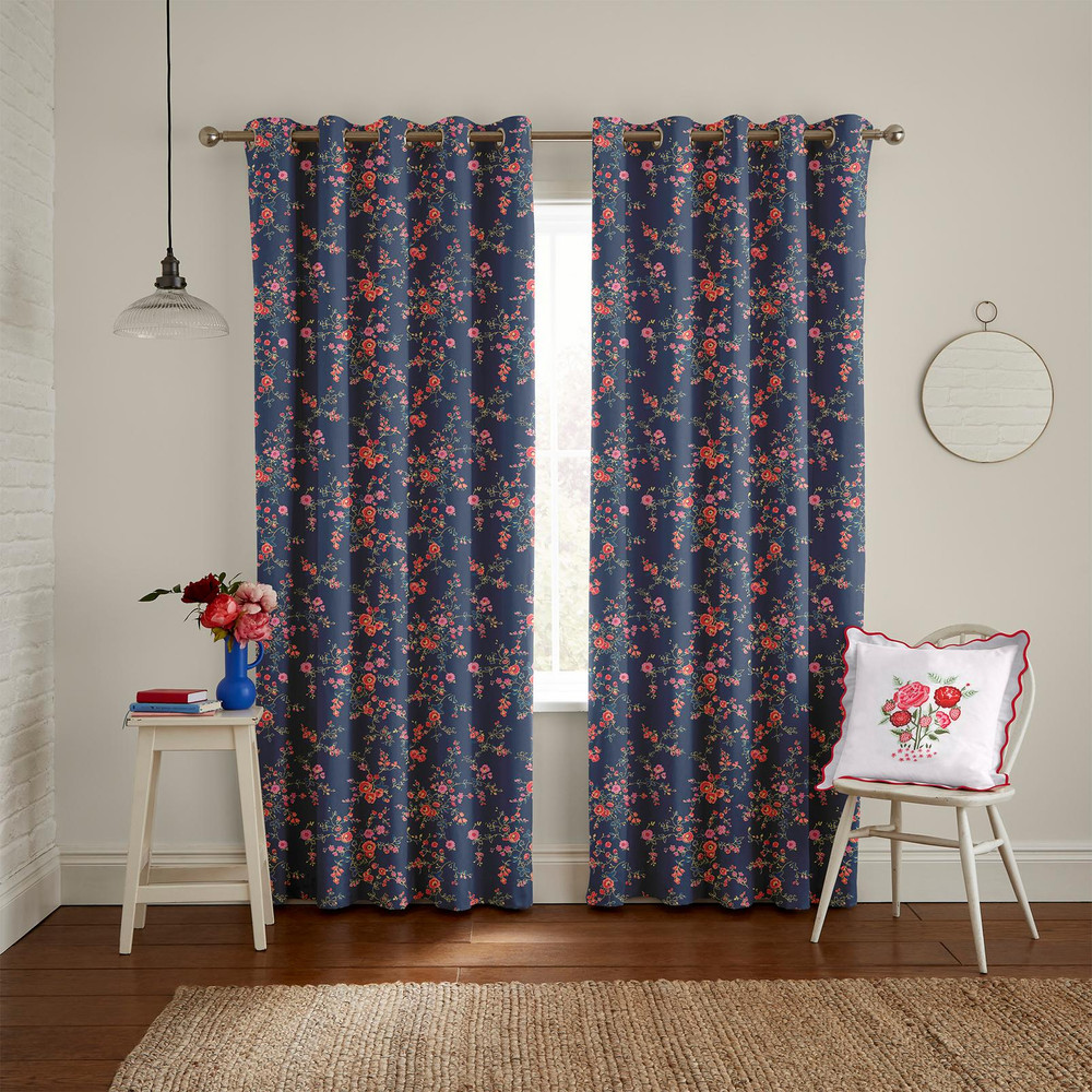 Millfield Blossom Navy Curtains - 130963cur_ROOMSET_01.jpg