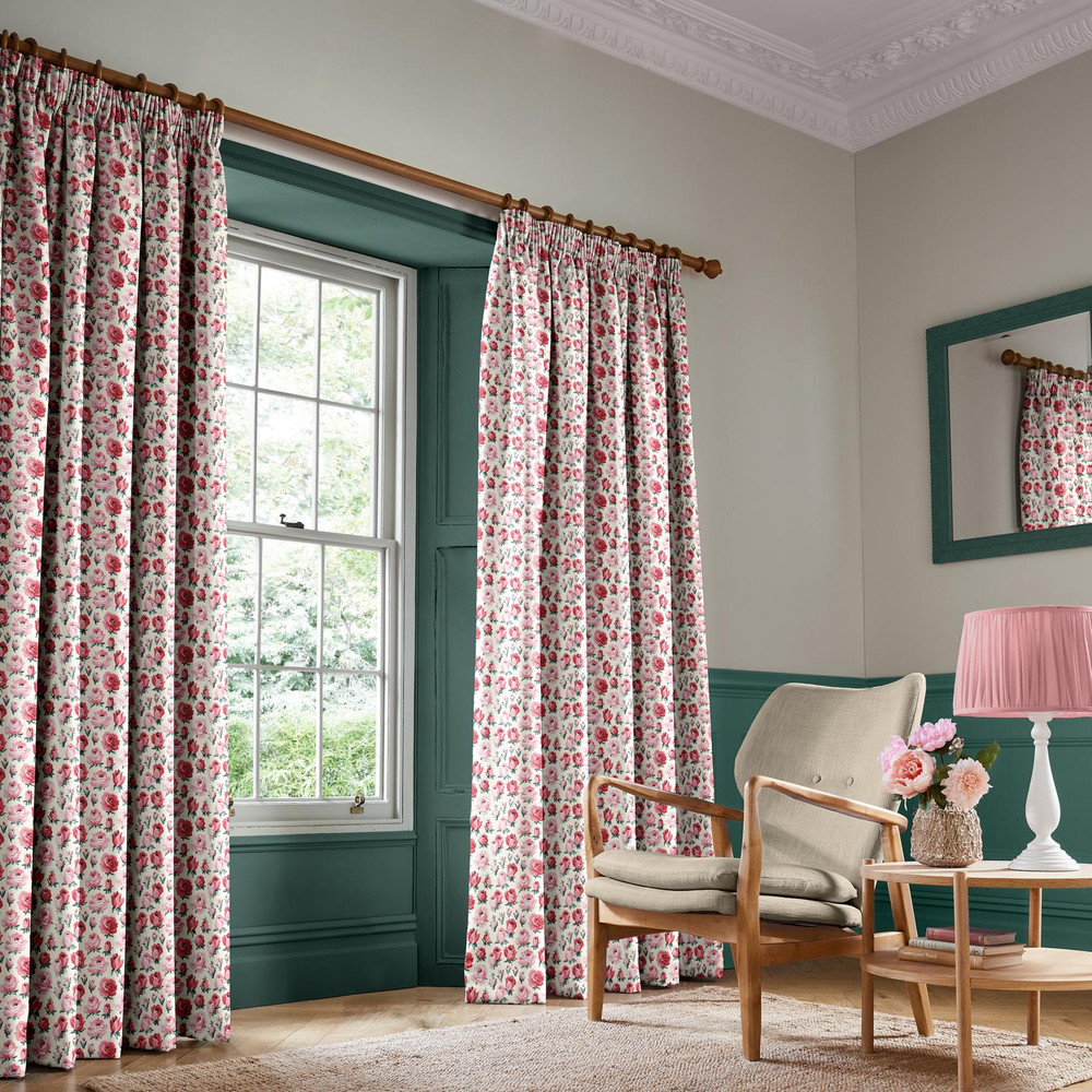 Rose Bud Pink & Red Curtains by Cath Kidston - 130978cur_ROOMSET_02.jpg