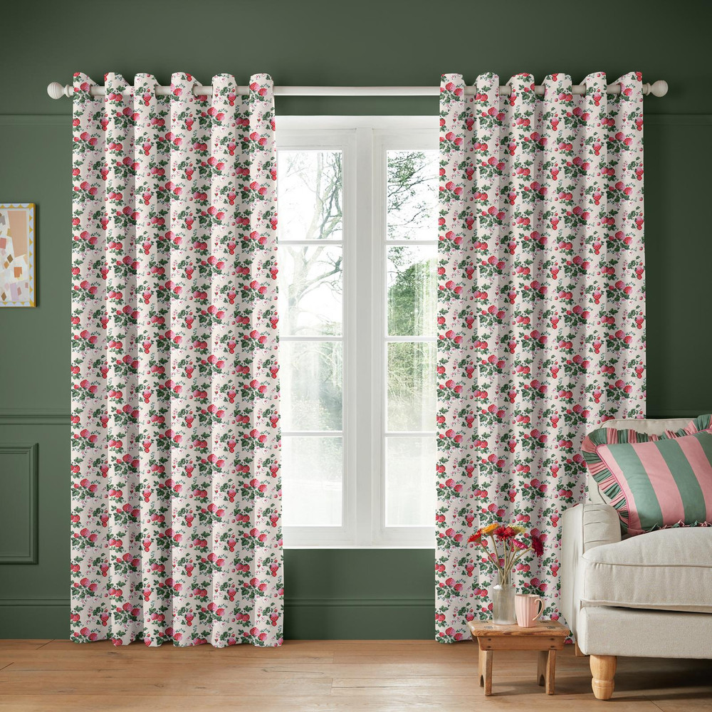 Strawberries Rose Pink Curtains by Cath Kidston - 130990cur_ROOMSET_01.jpg