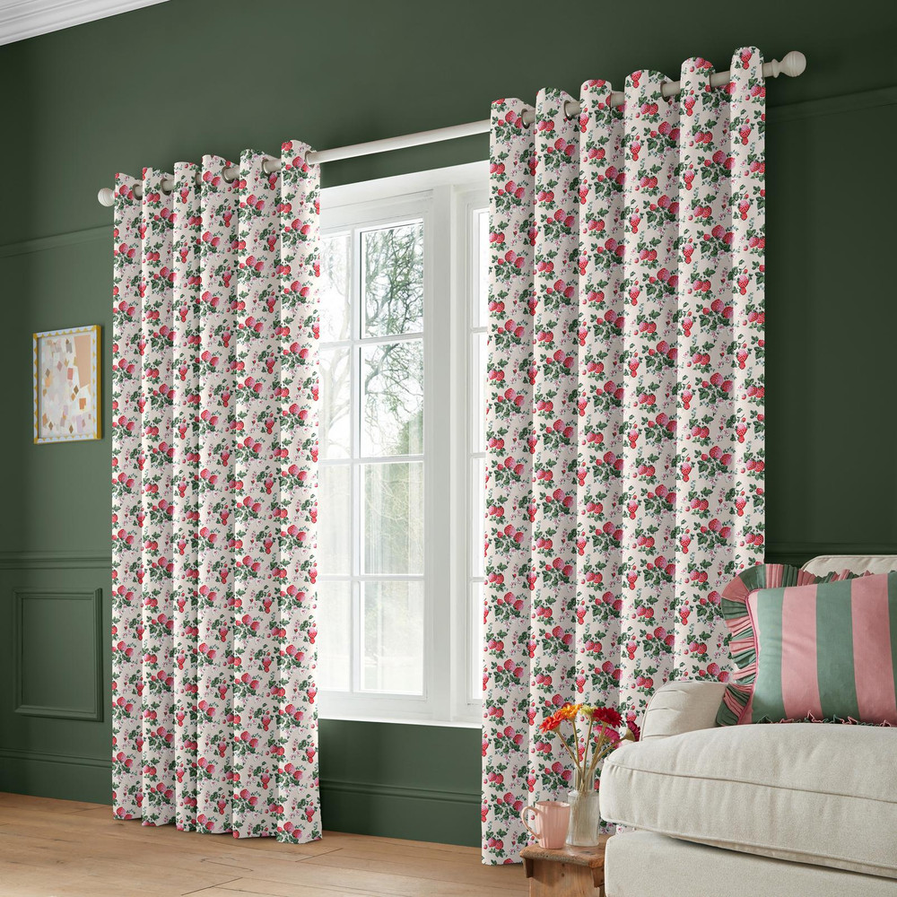 Strawberries Rose Pink Curtains by Cath Kidston - 130990cur_ROOMSET_02.jpg