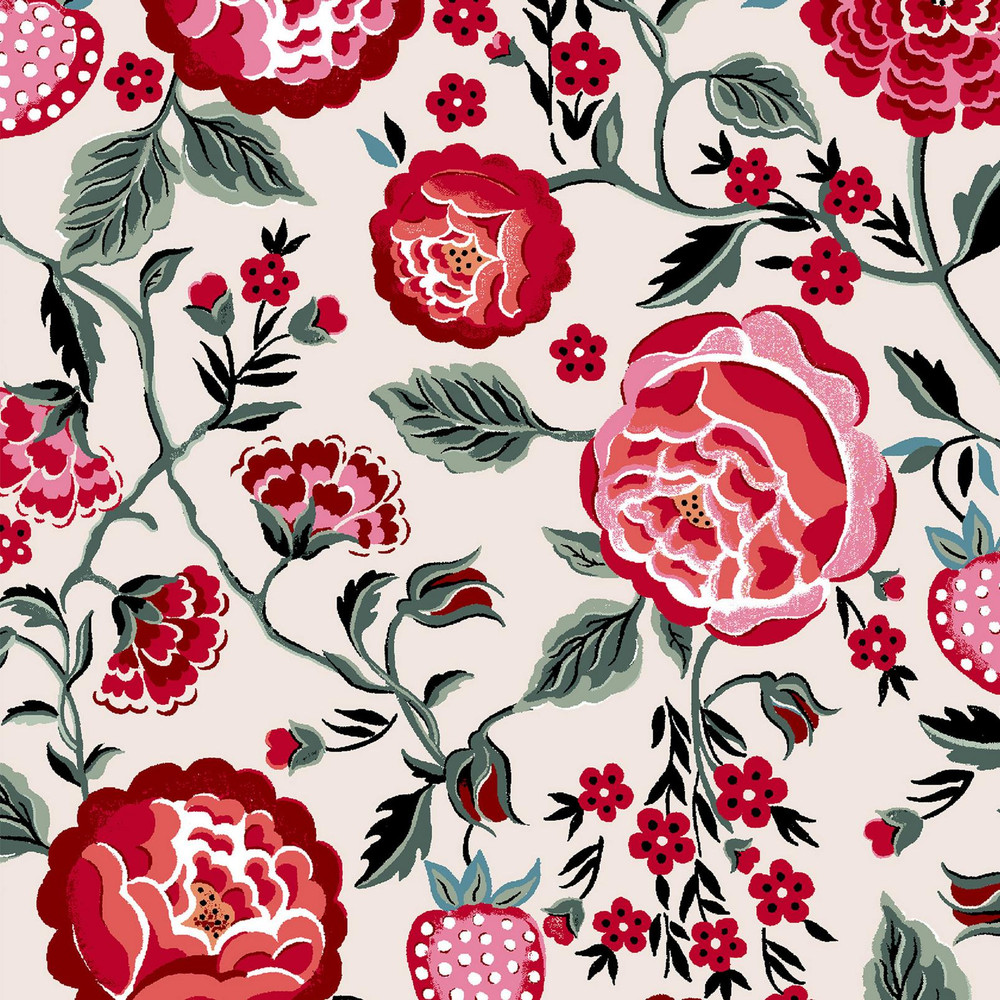 Strawberry Gardens Red Curtains by Cath Kidston - 130998cur_DETAIL_01.jpg