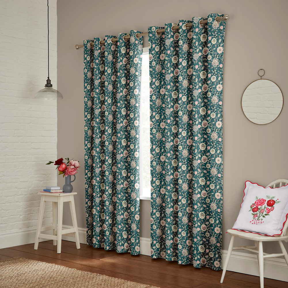 Strawberry Gardens Teal Curtains - 131002cur_ROOMSET_02.jpg