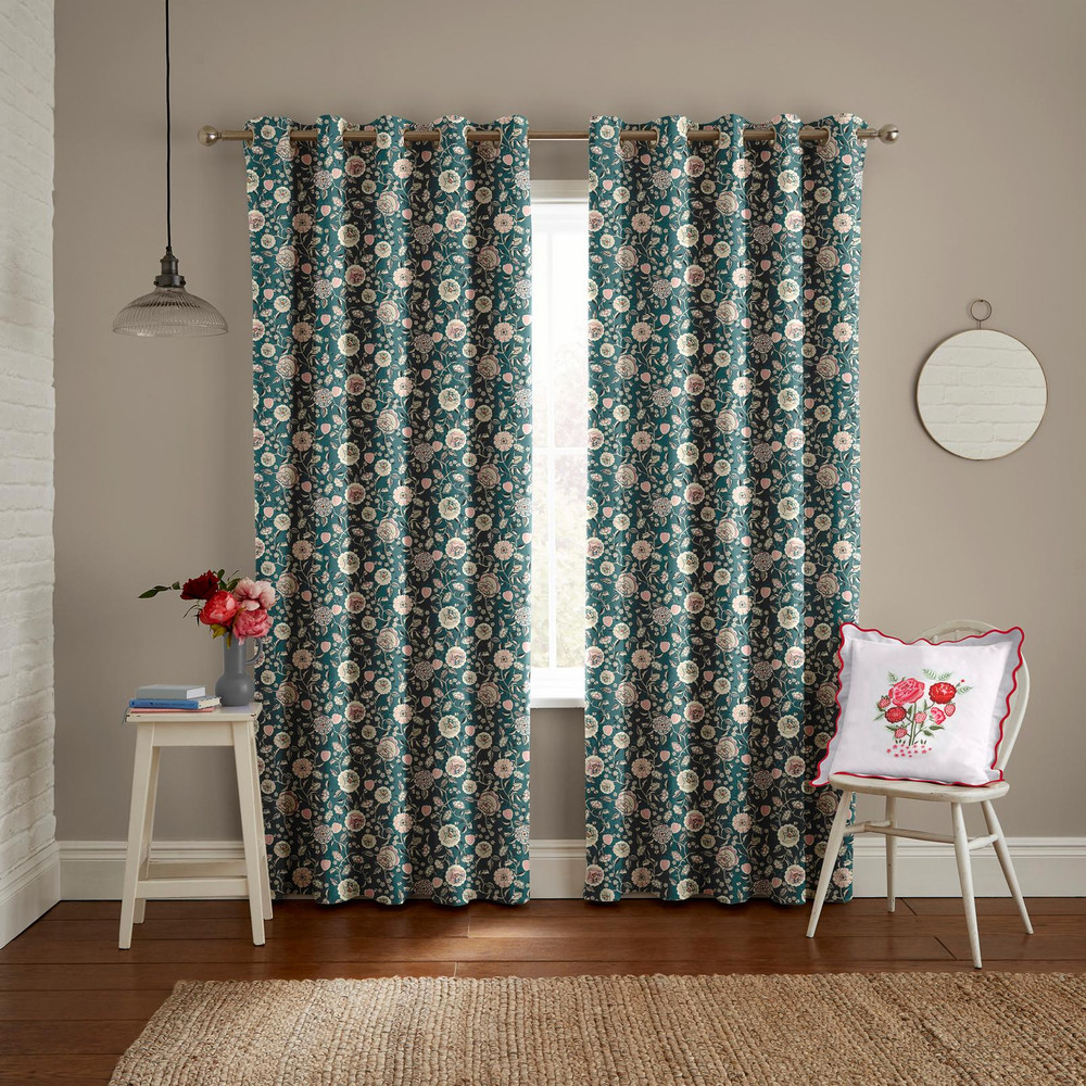 Strawberry Gardens Teal Curtains by Cath Kidston - 131002cur_ROOMSET_01.jpg