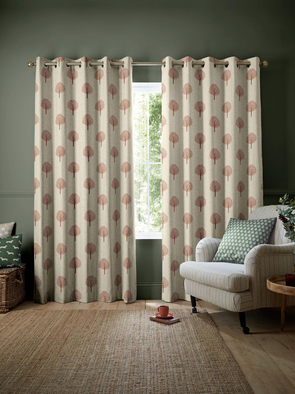 Yew Tree Rust Curtains - 130650cur_ROOMSET_01.jpg