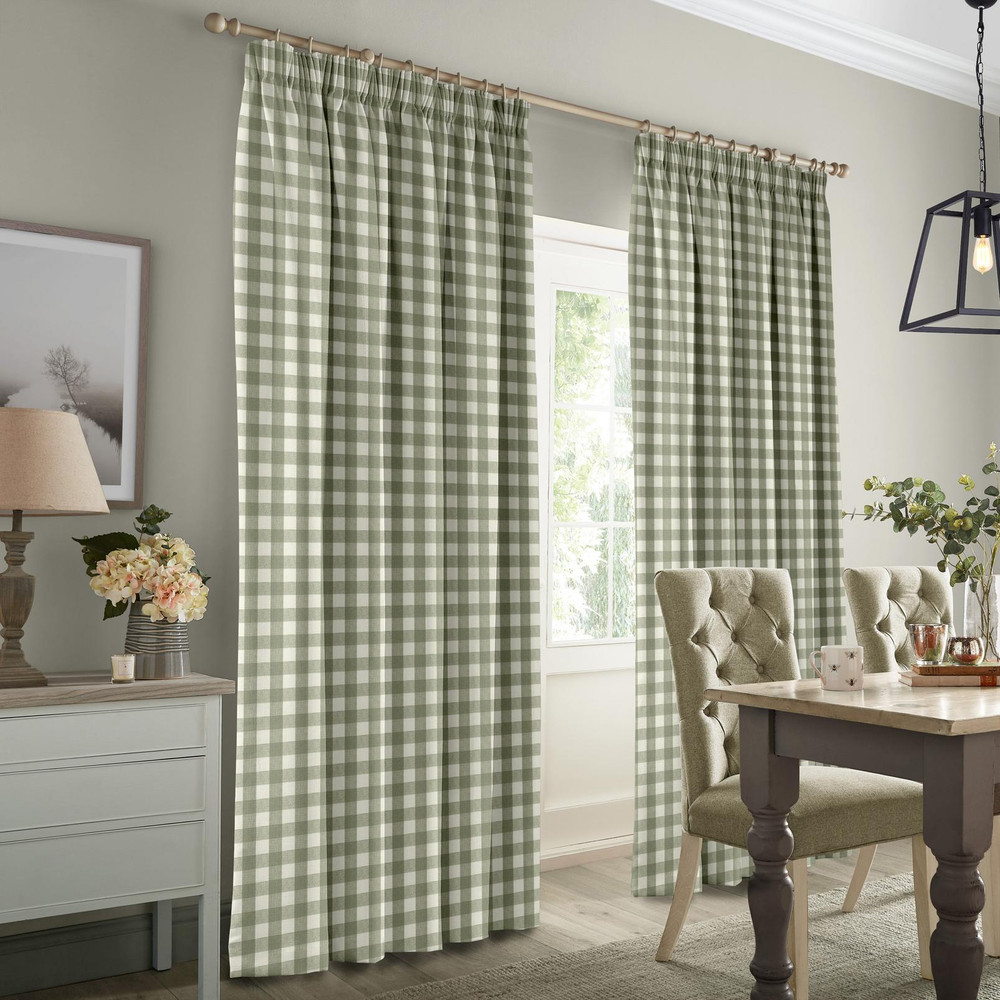 Gingham Sage Curtains by Sophie Allport - 131217cur_ROOMSET_02.jpg