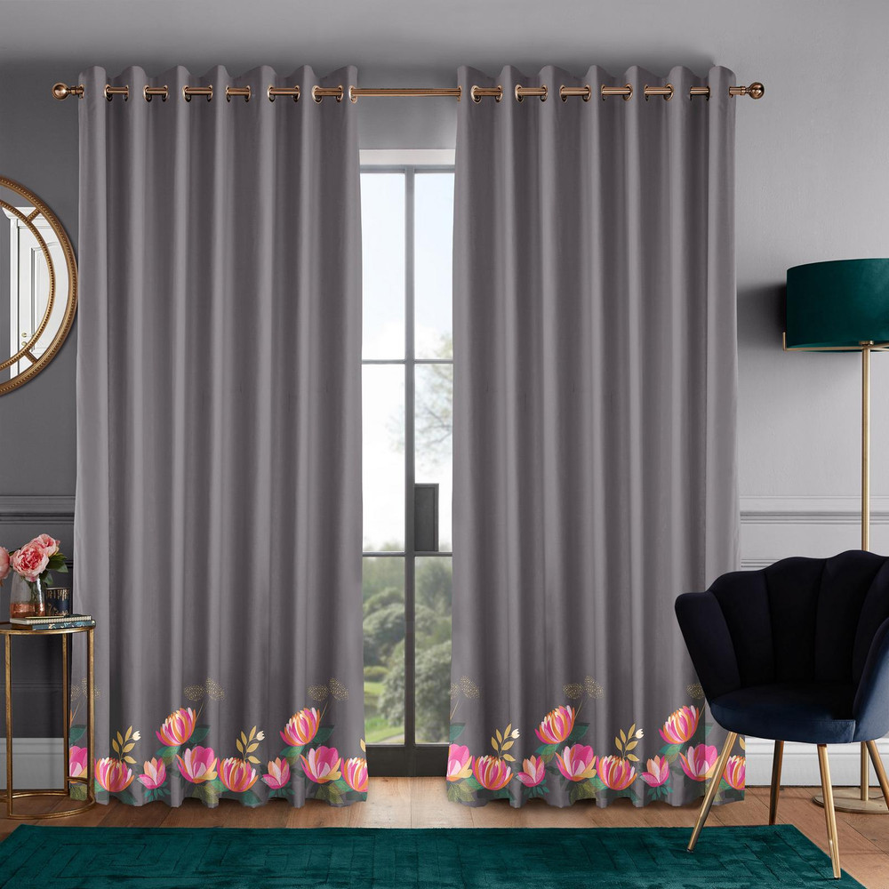 Peony Border Dark Grey Curtains - 131124cur_ROOMSET_01.jpg