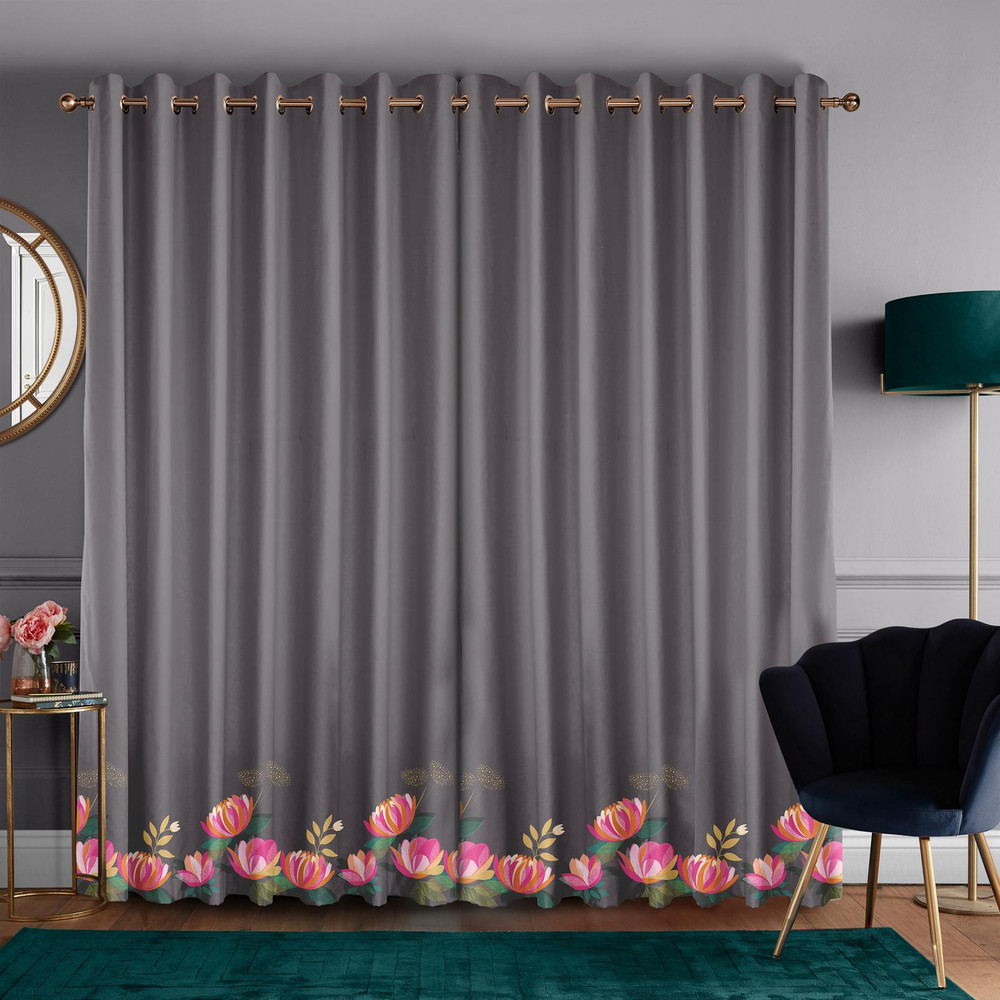 Peony Border Dark Grey Curtains by Sara Miller - 131124cur_ROOMSET_02.jpg