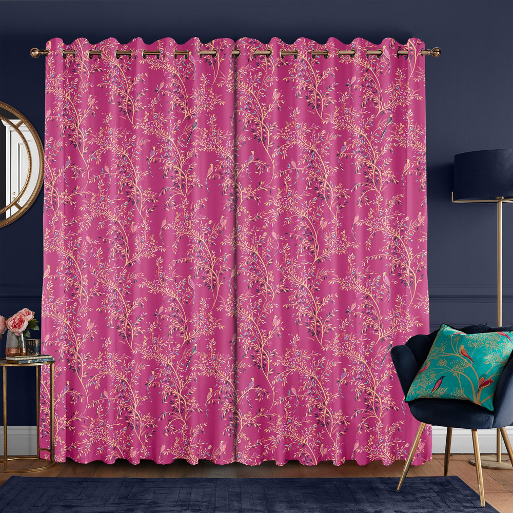 Birds of Paradise Fuchsia Curtains - 131219cur_ROOMSET_02.jpg