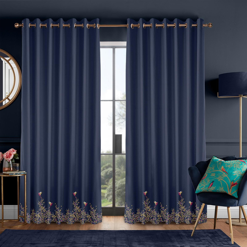 Hummingbird Border Deep Navy Curtains by Sara Miller - 131104cur_ROOMSET_01.jpg