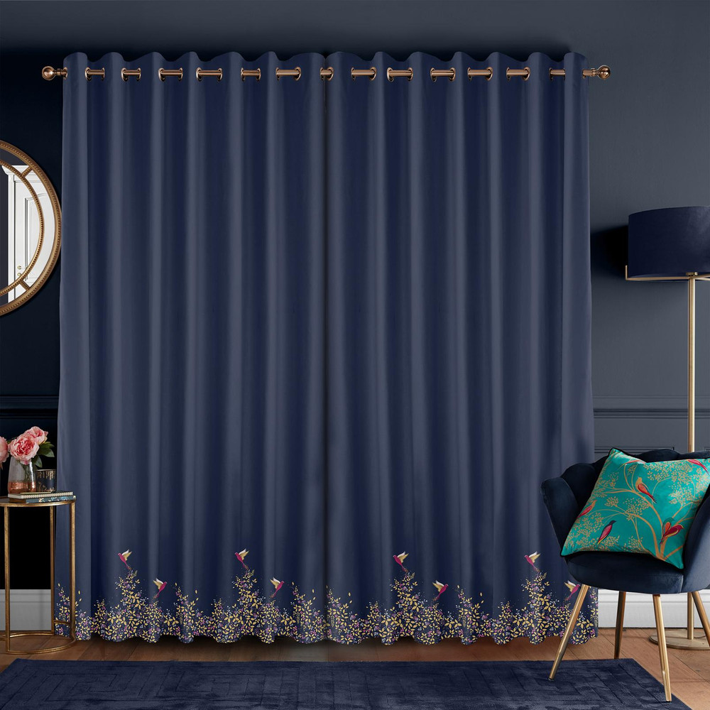 Hummingbird Border Deep Navy Curtains by Sara Miller - 131104cur_ROOMSET_02.jpg