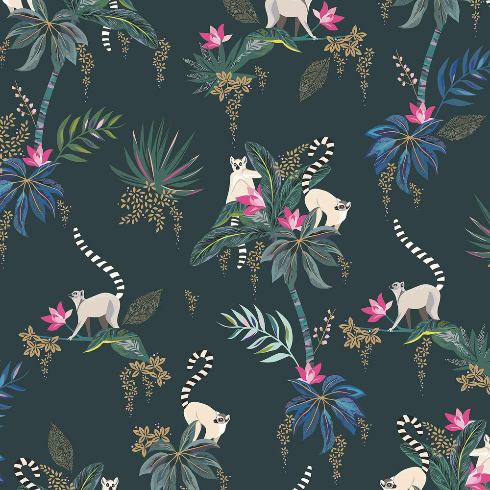 Lemur Forest Green Curtains by Sara Miller - 131116cur_DETAIL_01.jpg