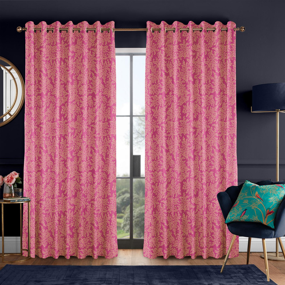 Little Leaves Fuchsia Curtains - 131120cur_ROOMSET_01.jpg
