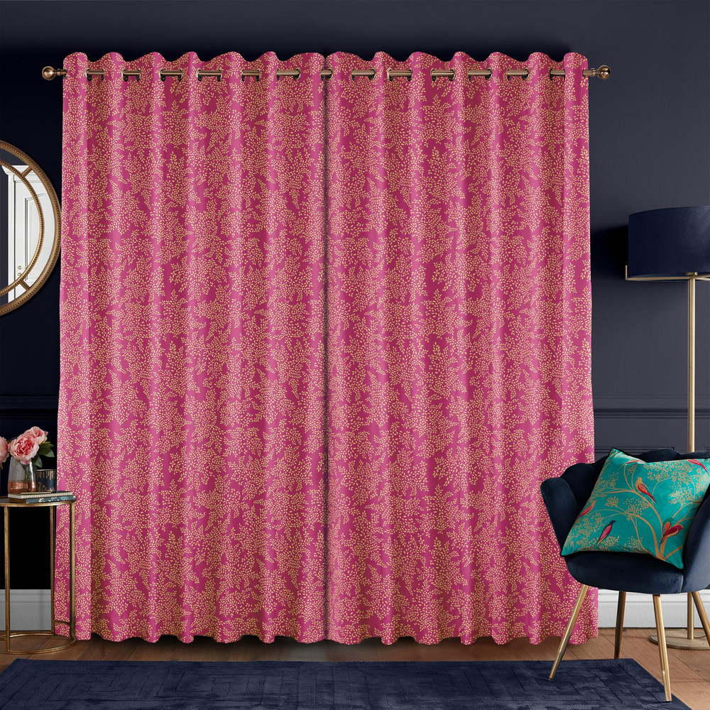 Little Leaves Fuchsia Curtains - 131120cur_ROOMSET_02.jpg