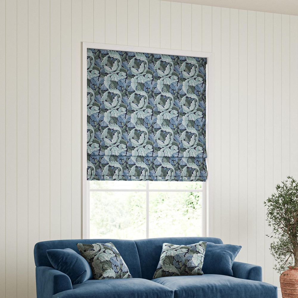 Acanthus Indigo Roman Blinds by William Morris At Home - 130825rom_ROOMSET_02.jpg