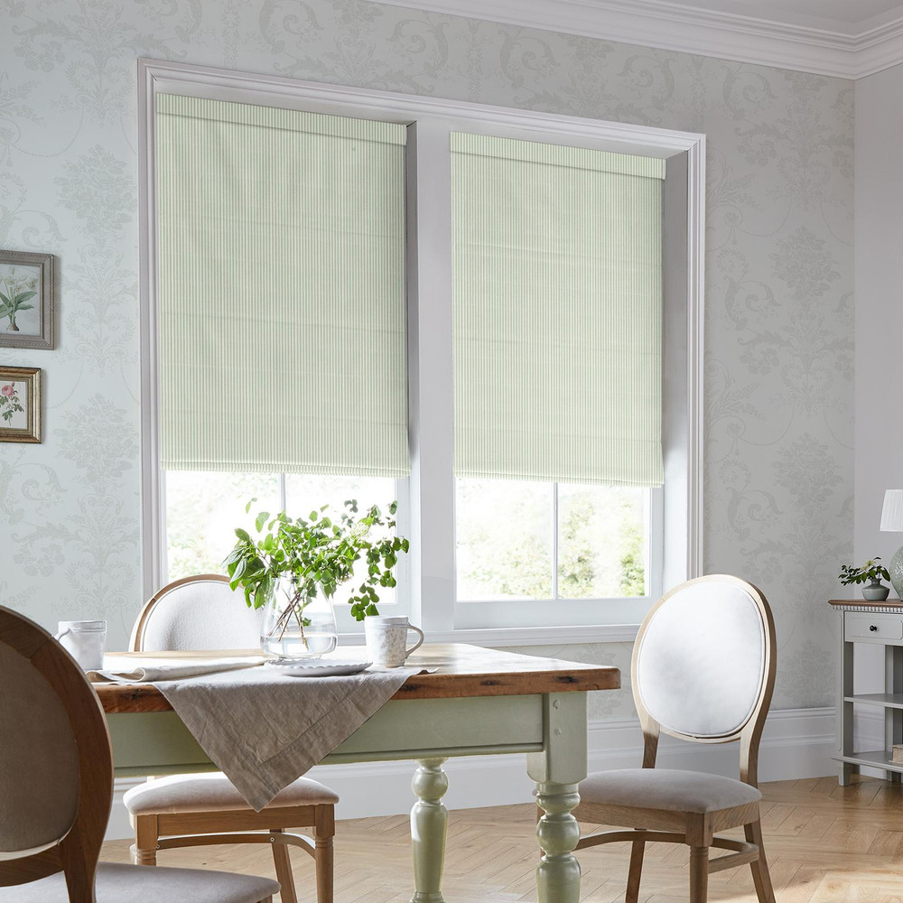 Candy Stripe Bottle Green Roman Blind - 130670rom_ROOMSET_02.jpg