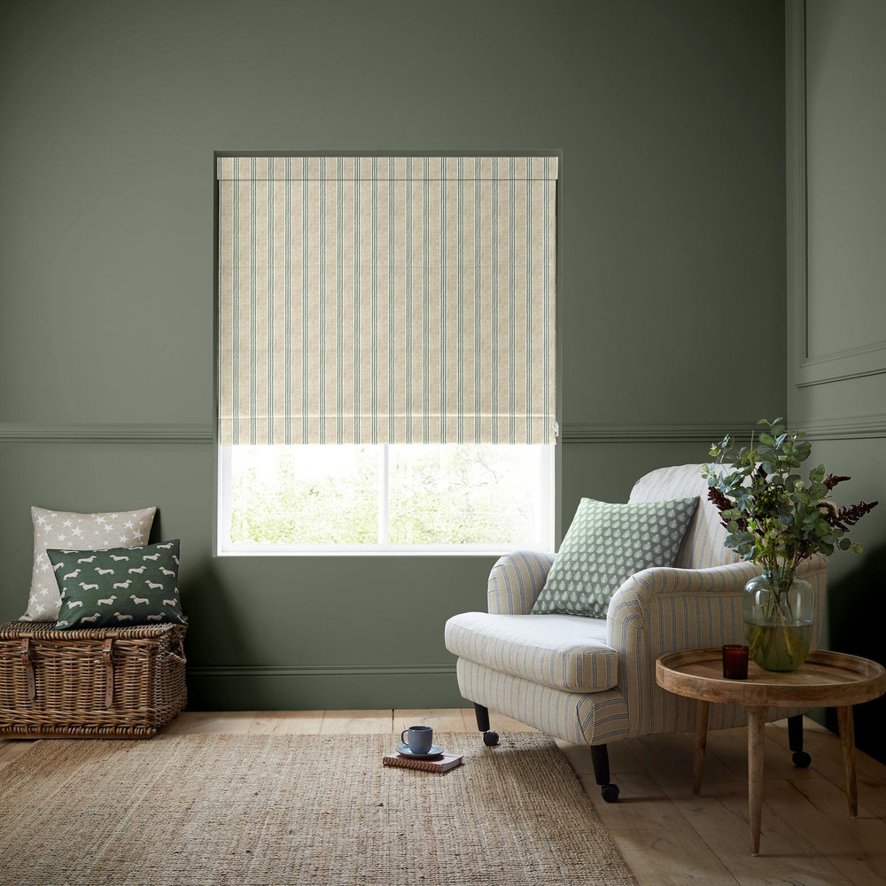 George Stripe Print Fern Roman Blind - 131042rom_ROOMSET_01.jpg