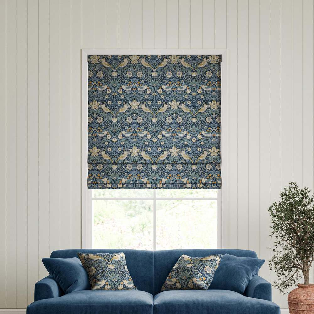 Strawberry Thief Woad Roman Blinds by William Morris At Home - 130890rom_ROOMSET_01.jpg