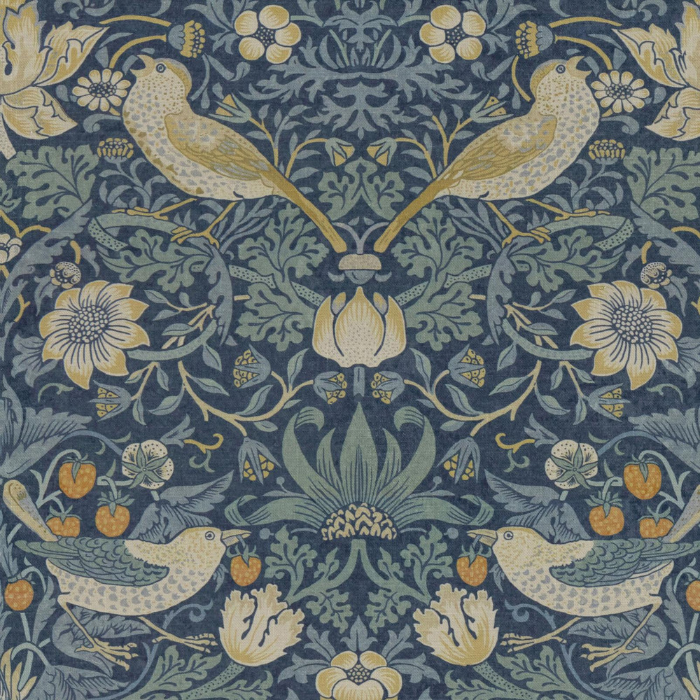 Strawberry Thief Woad Roman Blinds - 130890rom_DETAIL_01.jpg