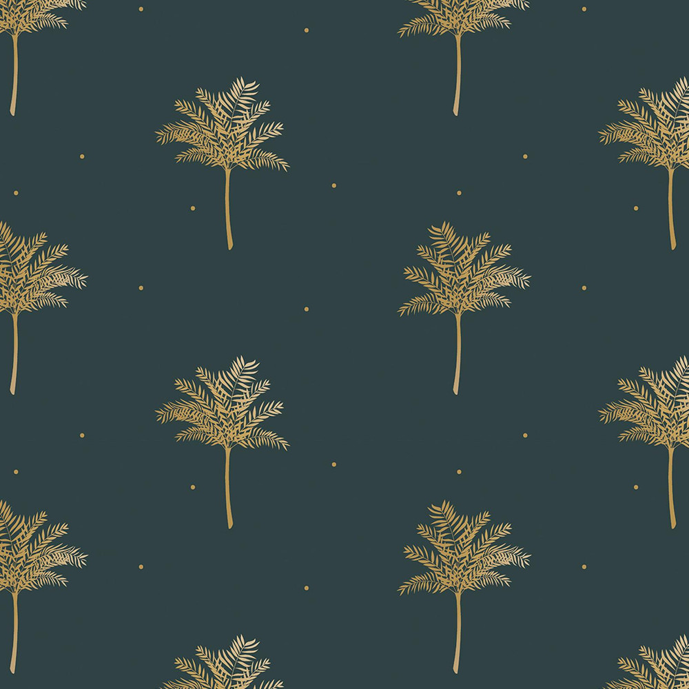 Small Palm Tree Forest Green Roman Blind by Sara Miller - 131132rom_DETAIL_01.jpg