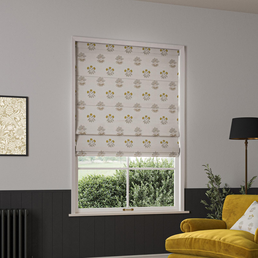 Lily Flower Embroidery Ochre Roman Blind - 130848rom_ROOMSET_02.jpg