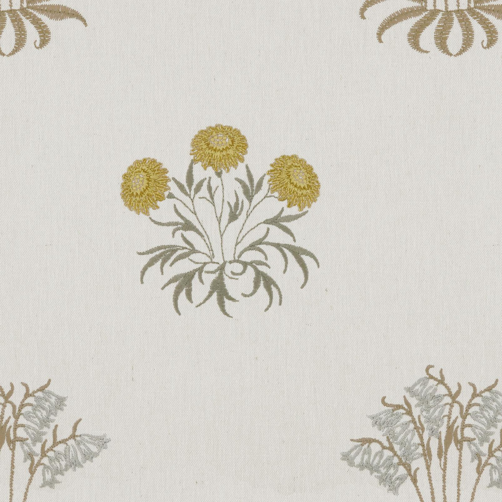 Lily Flower Embroidery Ochre Roman Blind by William Morris At Home - 130848rom_DETAIL_01.jpg
