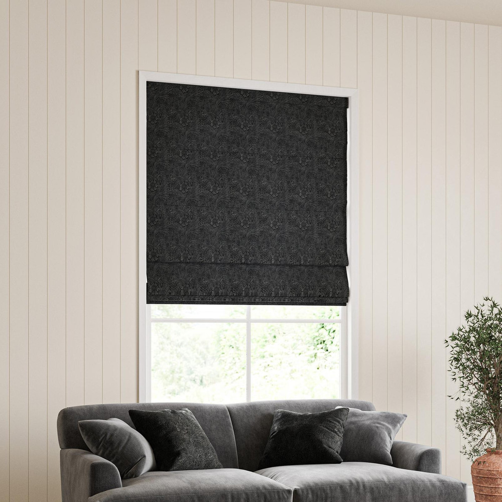 Marigold Velvet Charcoal Roman Blinds by William Morris At Home - 130852rom_ROOMSET_02.jpg