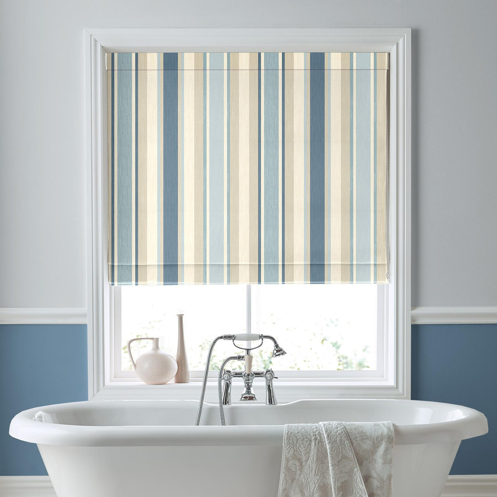 Awning Stripe Seaspray Roman Blind by Laura Ashley - 130662rom_ROOMSET_01.jpg