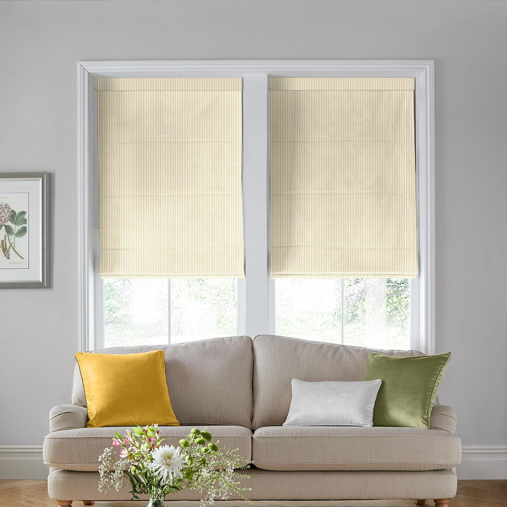 Candy Stripe Dijon Roman Blind by Laura Ashley - 130671rom_ROOMSET_01.jpg