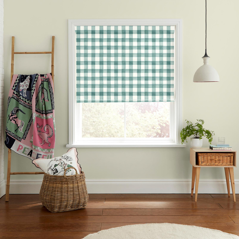 Handpainted Gingham Green Roman Blind by Cath Kidston - 130958rom_ROOMSET_01.jpg
