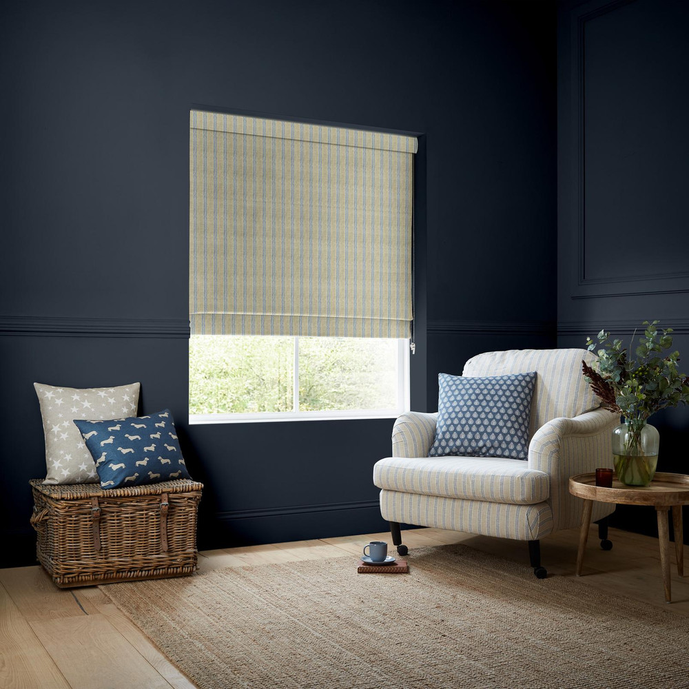 George Stripe Indigo Roman Blind - 131033rom_ROOMSET_02.jpg
