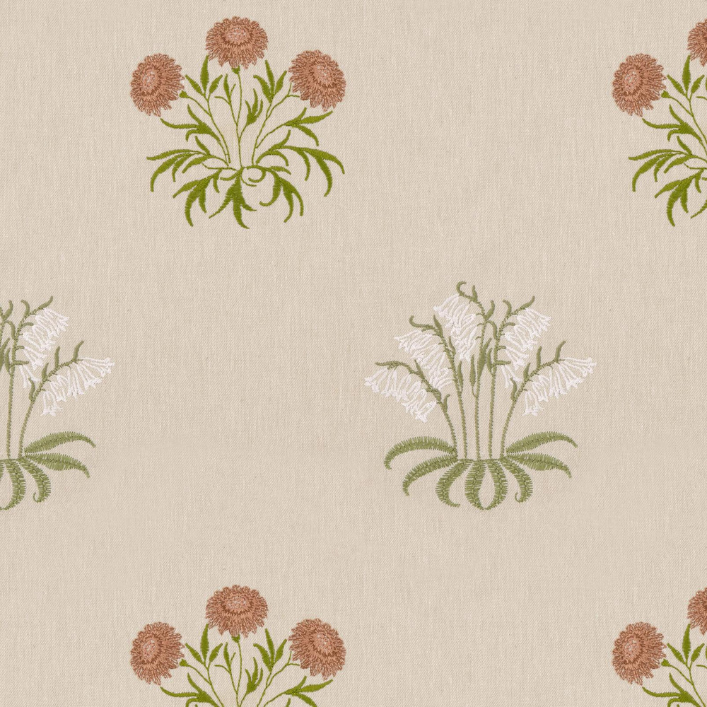 Lily Flower Embroidery Nettle Roman Blind - 130847rom_DETAIL_01.jpg