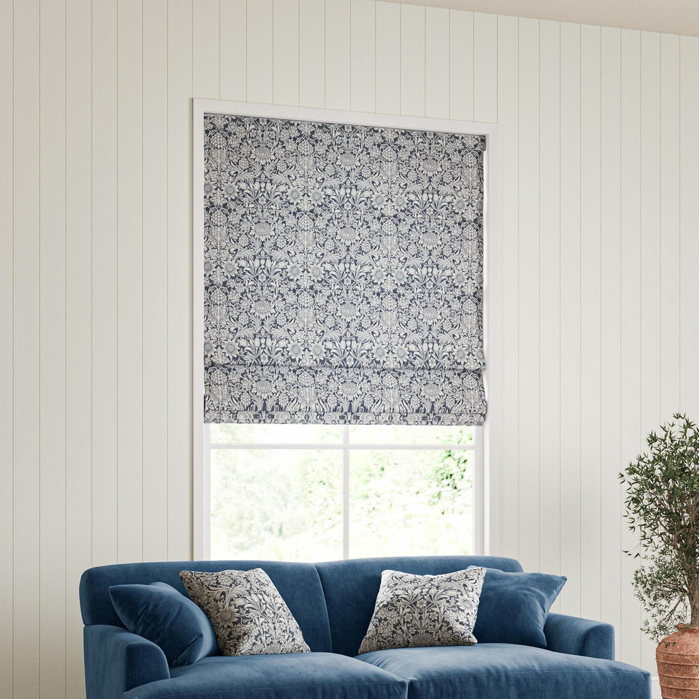 Sunflower Indigo Roman Blinds by William Morris At Home - 130894rom_ROOMSET_02.jpg
