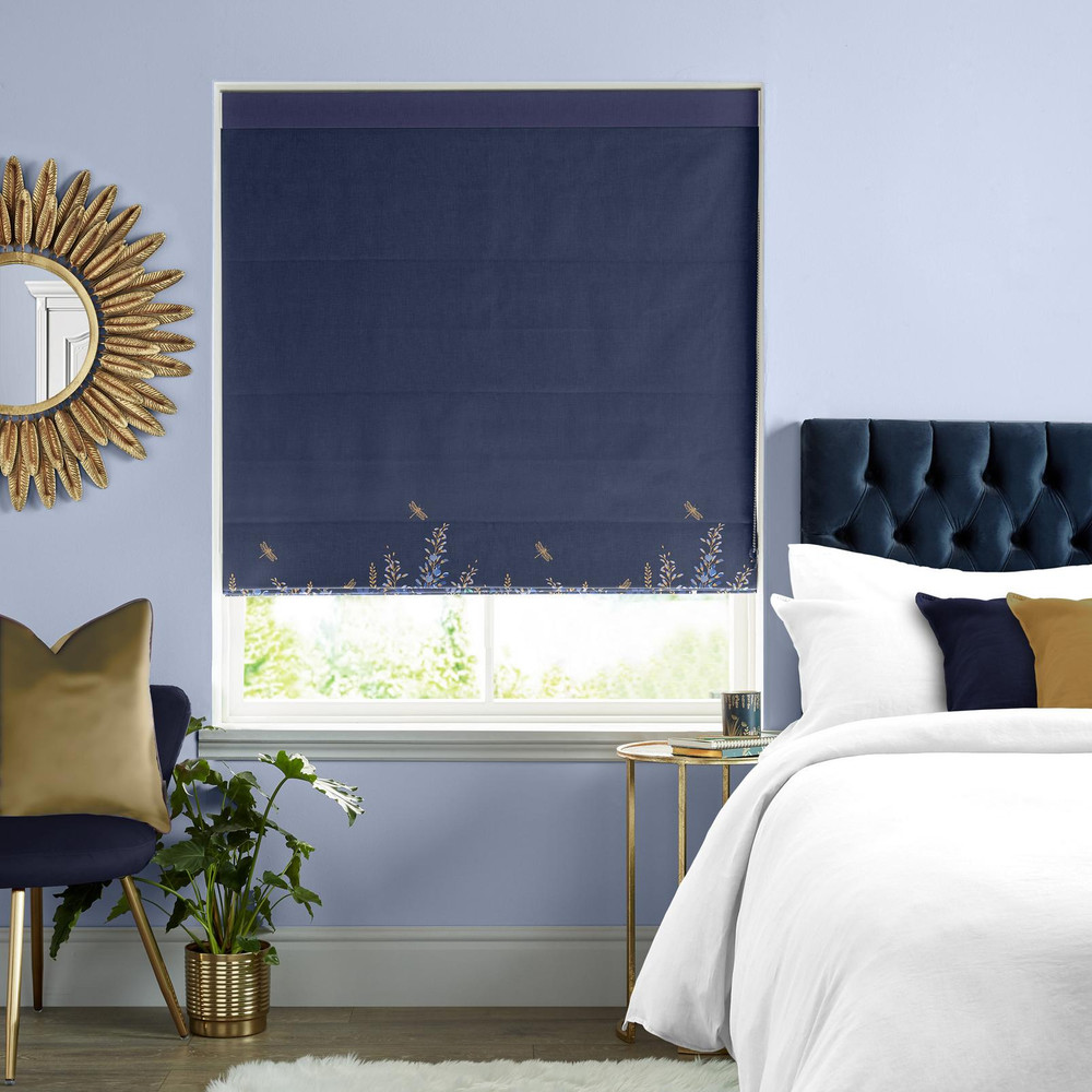 Wisteria Navy Roman Blind by Sara Miller - 131160rom_ROOMSET_01.jpg