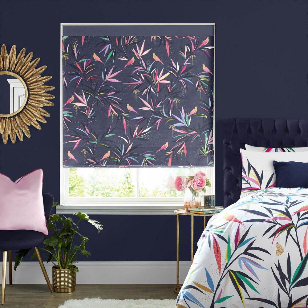 Bamboo Smokey Blue Roman Blind by Sara Miller - 130741rom_ROOMSET_01.jpg