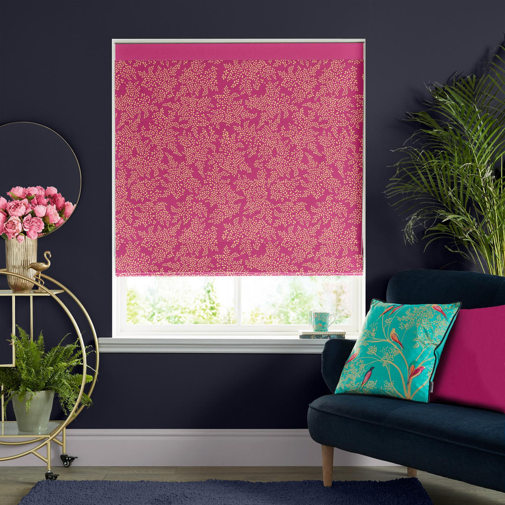 Little Leaves Fuchsia Roman Blind - 131120rom_ROOMSET_01.jpg