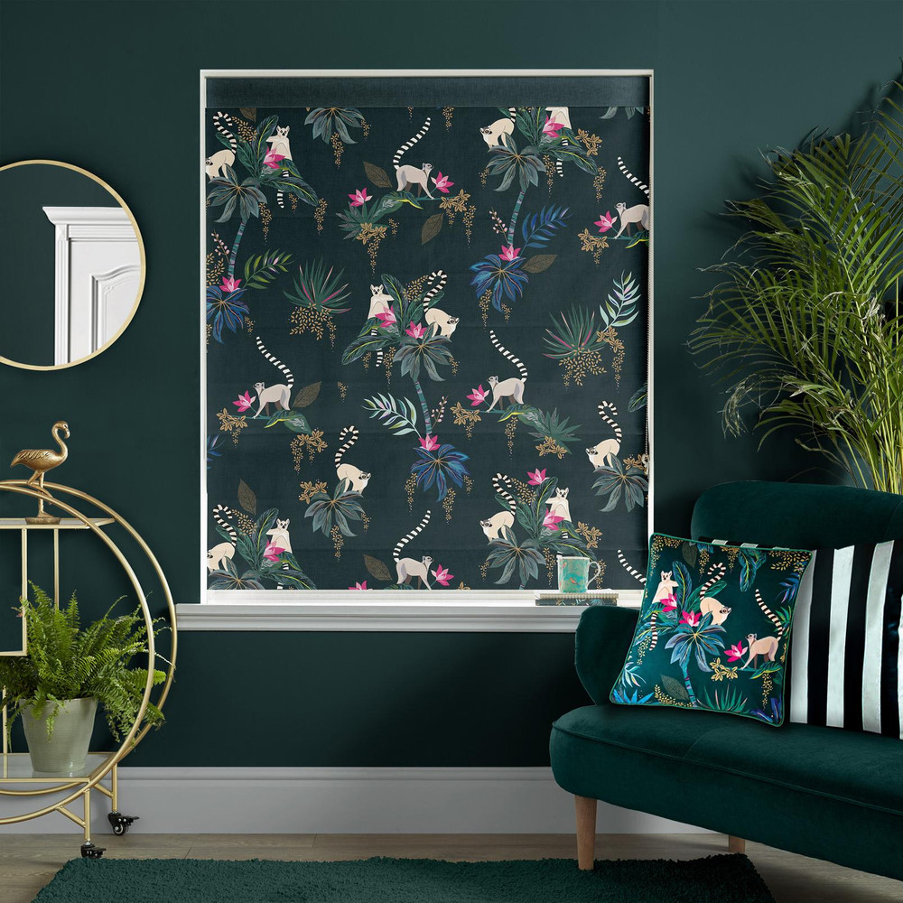 Lemur Forest Green Roman Blind by Sara Miller - 131116rom_ROOMSET_02.jpg