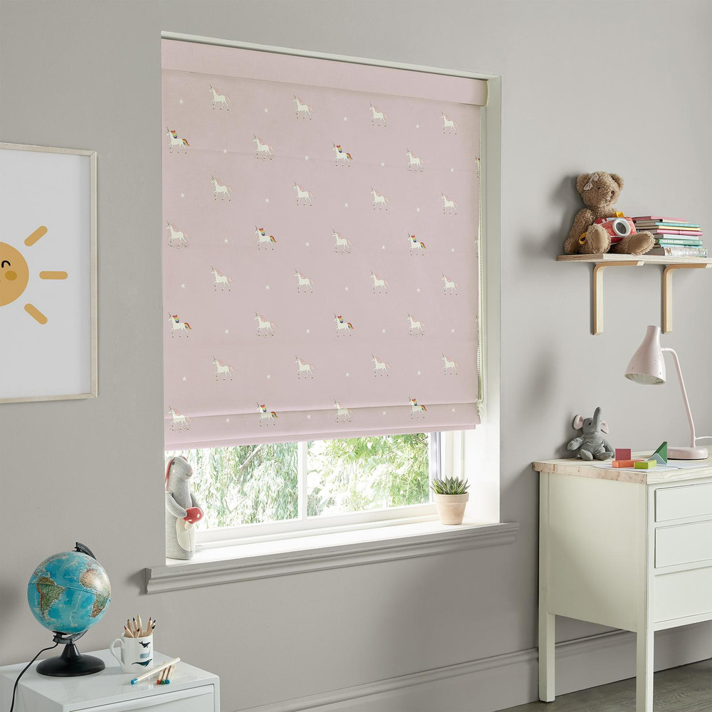 Unicorn Soft Pink Roman Blinds by Sophie Allport - 130809rom_ROOMSET_02.jpg
