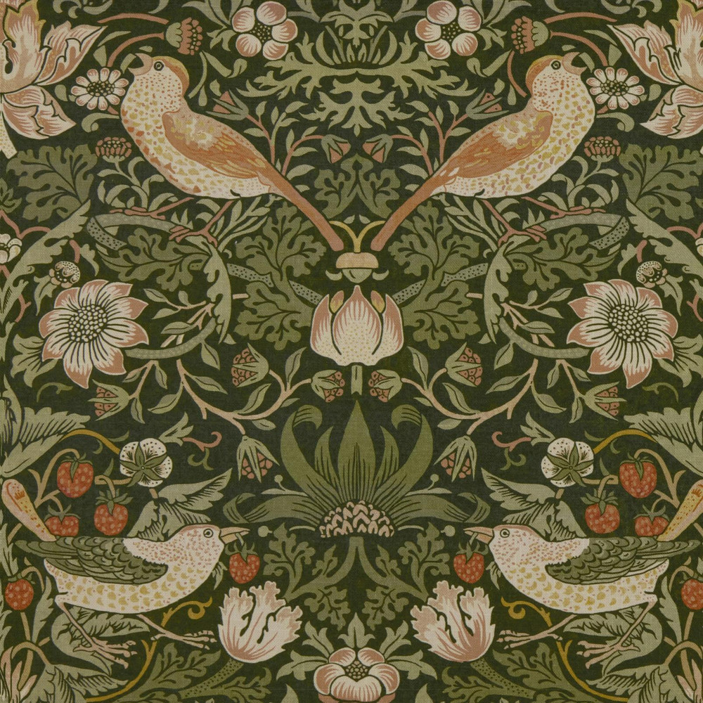 Strawberry Thief Nettle Roman Blinds by William Morris At Home - 130882rom_DETAIL_01.jpg