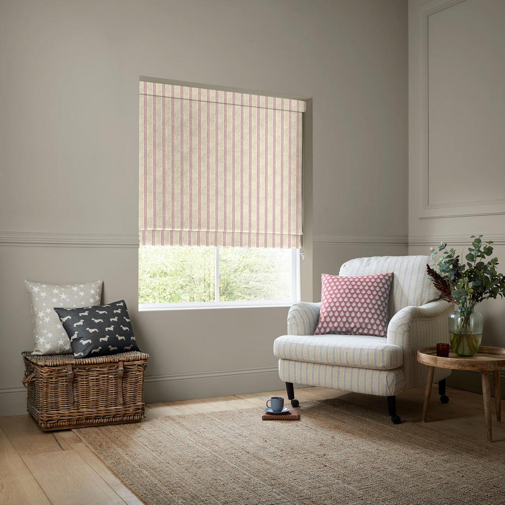 George Stripe Print Red Roman Blind - 131045rom_ROOMSET_02.jpg