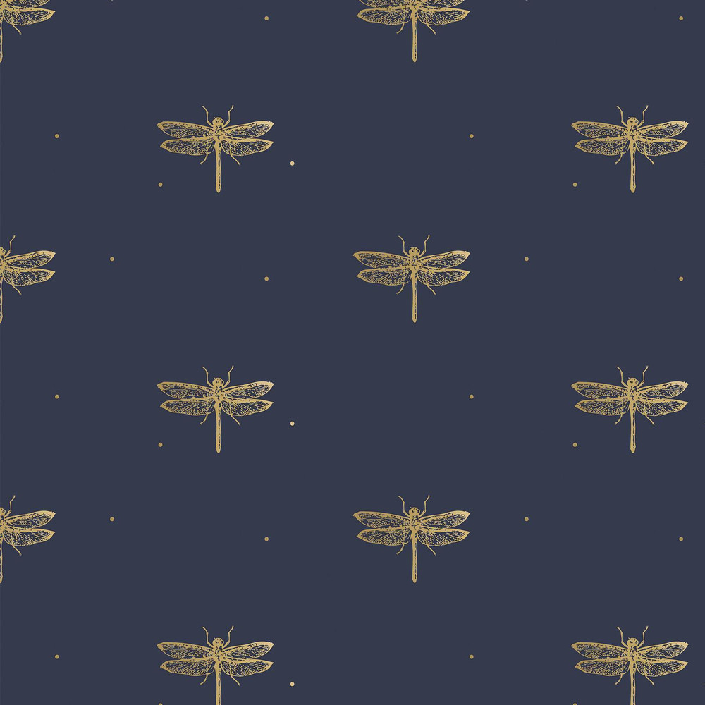 Dragonfly Navy Roman Blind by Sara Miller - 131076rom_DETAIL_01.jpg