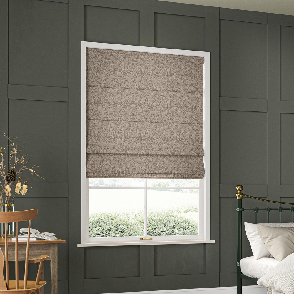 Strawberry Thief Woven Limestone Roman Blind by William Morris At Home - 130891rom_ROOMSET_02.jpg