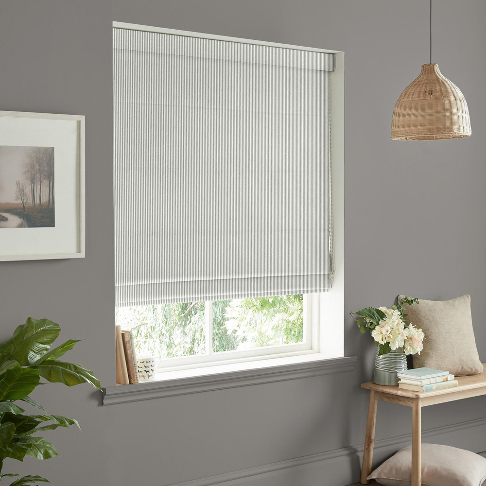 Stamford Stripe Grey Roman Blinds by Sophie Allport - 130797rom_ROOMSET_02.jpg